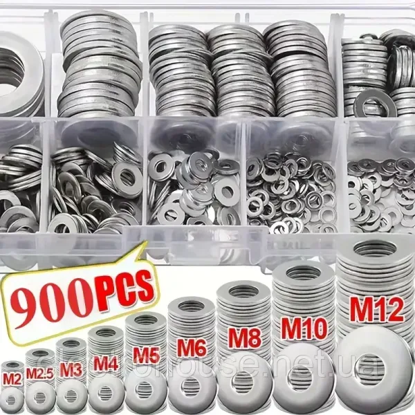 400 шт. Набір міцних шестигранних гайок з нержавіючої сталі (M2-M10) клас 8.8