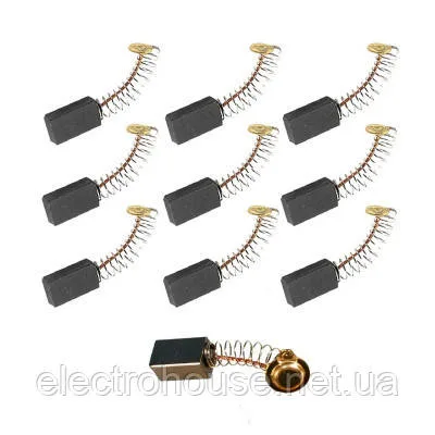 Графітові щітки вугільні 10 шт. 12.5x7.5x6.5 мм, п'ята 9.5 мм