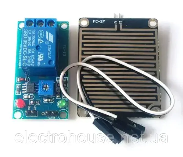 Реле виявлення рідини, води, дощу з датчиком модуль керування