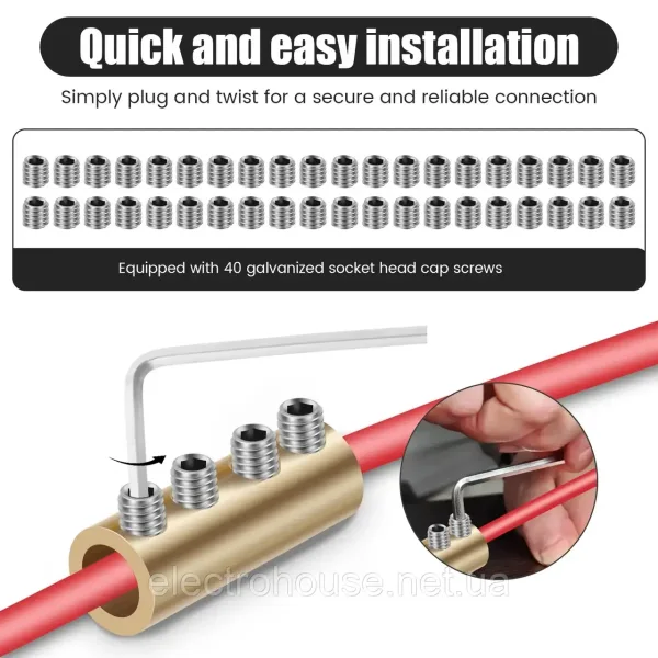 Набір 10 шт., комплект гайок для з'єднувача проводів, 80A 6AWG, мідний роз'єм для зрощування проводів, водонепроникна сполучна кле