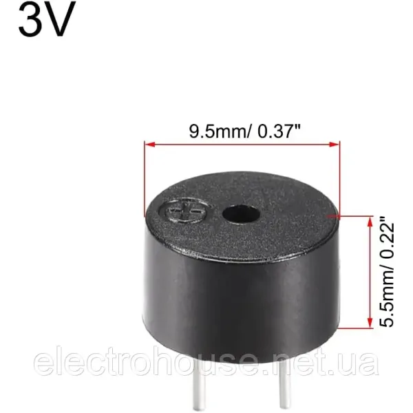 10 шт. 12085 пасивний зумер 12 мм * 8,5 мм 42R опір 3В 5В 9В 12В в комплекті міні-п'єзмій  Arduino
