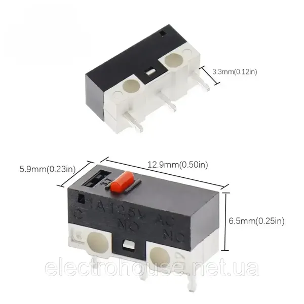 Мікроперемикач кінцевий KW10-Z0P YD-003, без важеля