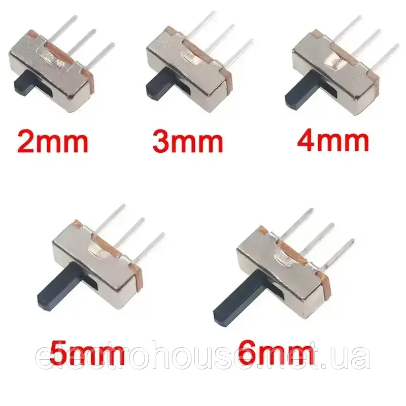 Перемикач повзунковий SS12D00, 4mm, 50V DC, 0.5A