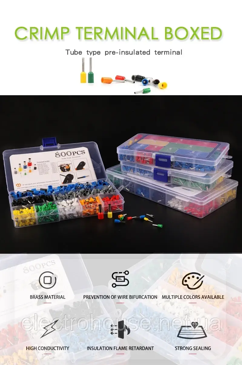 Набір (300 шт.) кабельний з'єднувач серії VE трубчастий