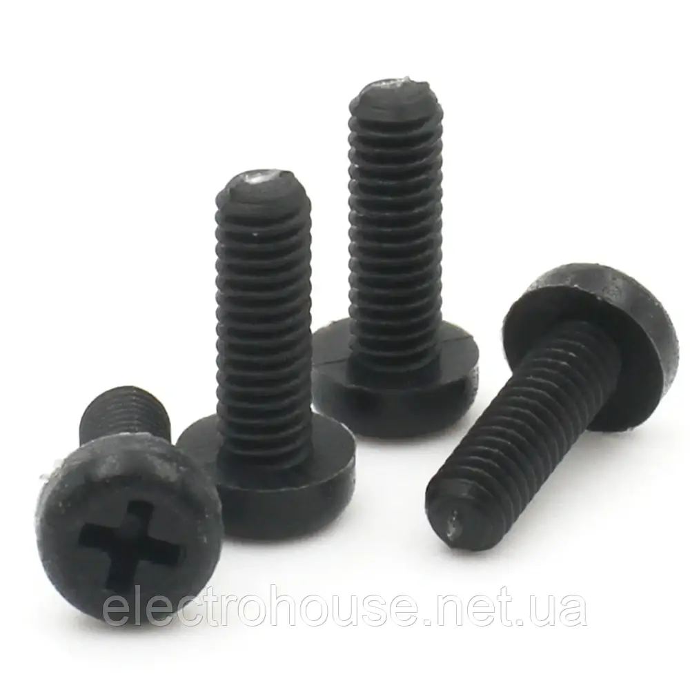 Набір M6 x20pcs, 8mm, Black нейлоновий пластиковий болт