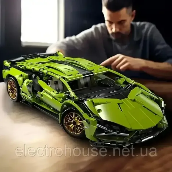 Набір для складання спортивного автомобіля у стилі кібертехно зелений
