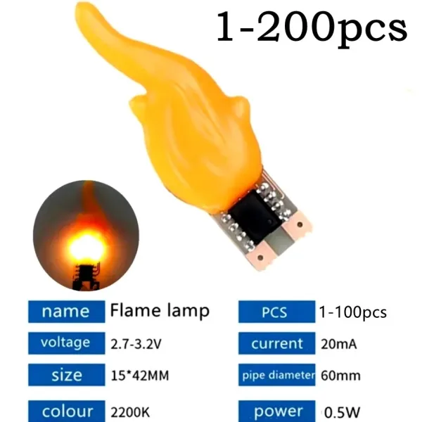 DC 3V-5V Led COB Flash Candles Edison Flame Теплий Blue