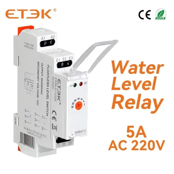 реле контролю ЕТЕК  рівня рідини AC220V 5A EKR8-6112