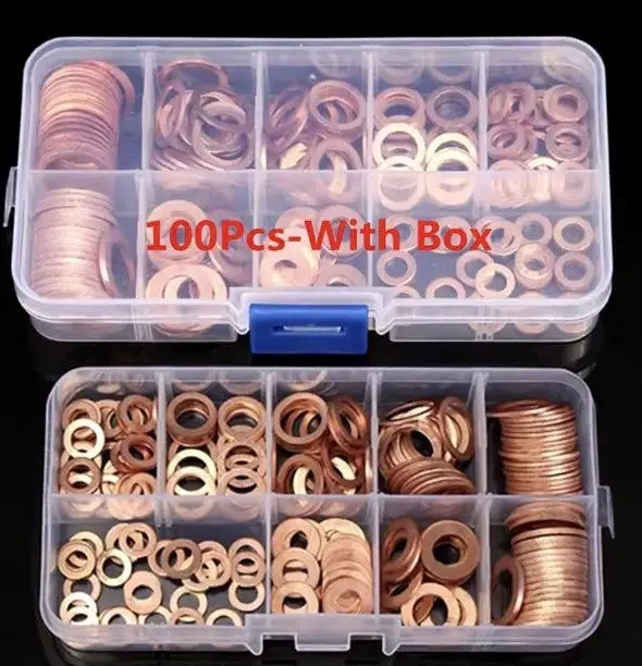 Набір мідних шайб 100 шт (М4-М14)