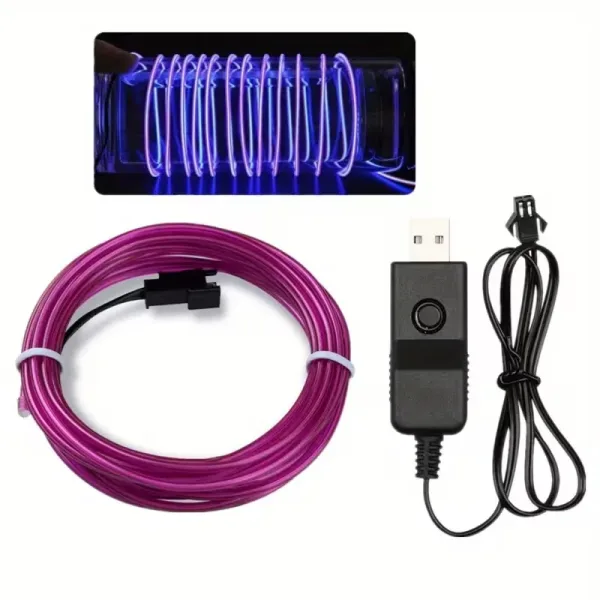 Світлодіодний гнучкий від USB неон з інвертором (драйвером) 10 метрів Фіолетовий