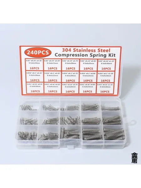 240 шт., набір пружин стиснення 15 розмірів