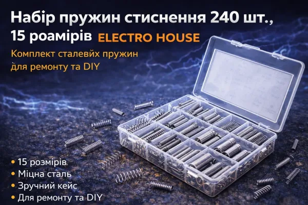 240 шт., набір пружин стиснення 15 розмірів