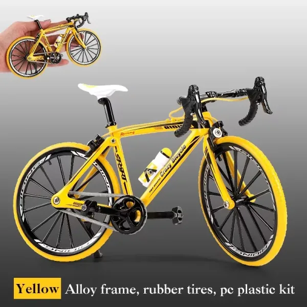 Міні велосипед (Finger Bike) жовтий 17.5 см, металевий, з гумовими шинами